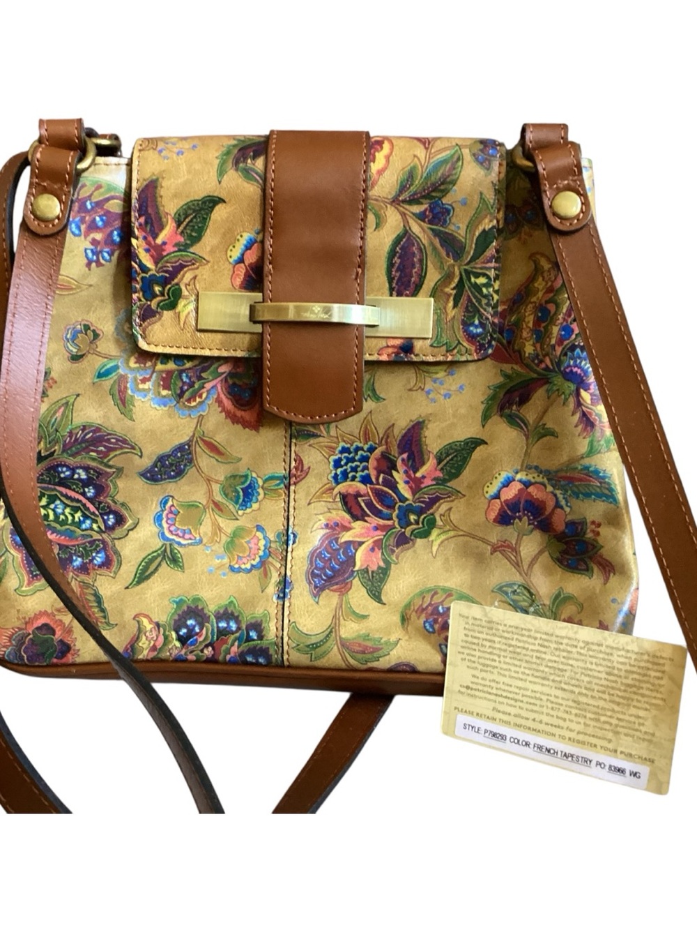 Patricia Nash Larone French Tapestry Leather Bag Style P798293